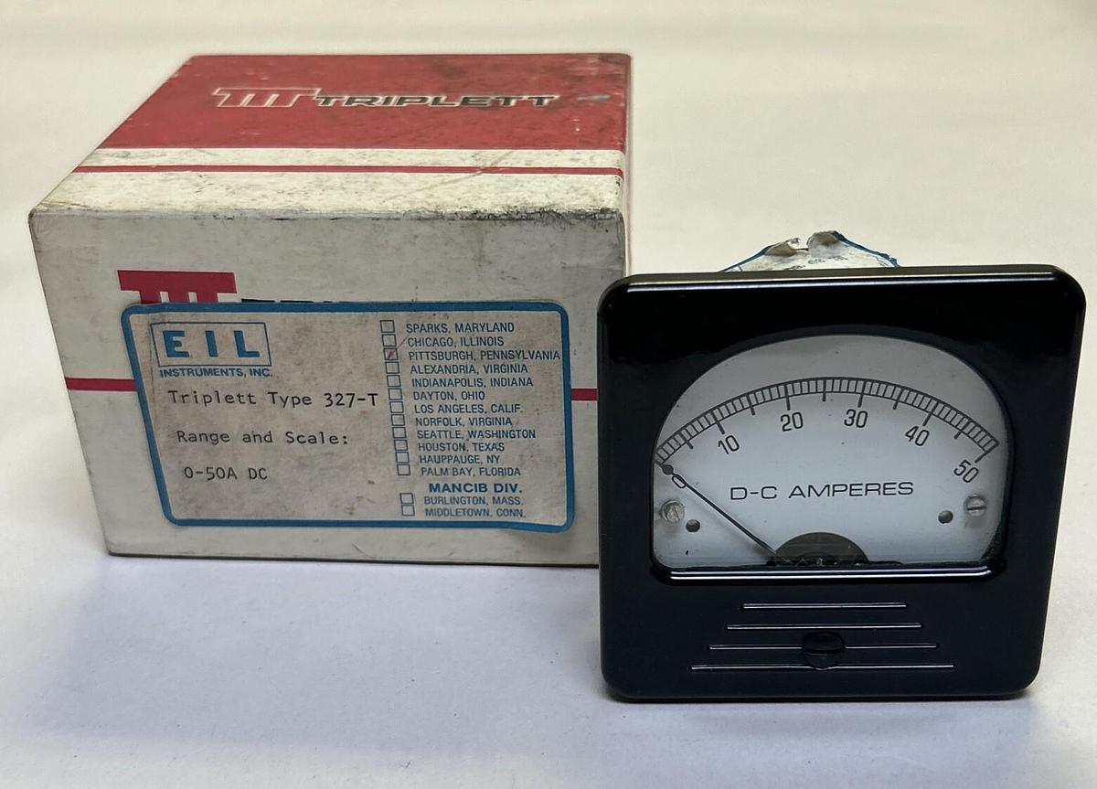 TRIPLETT,327-T,PANEL METER 0-50 DC AMPERES NOS