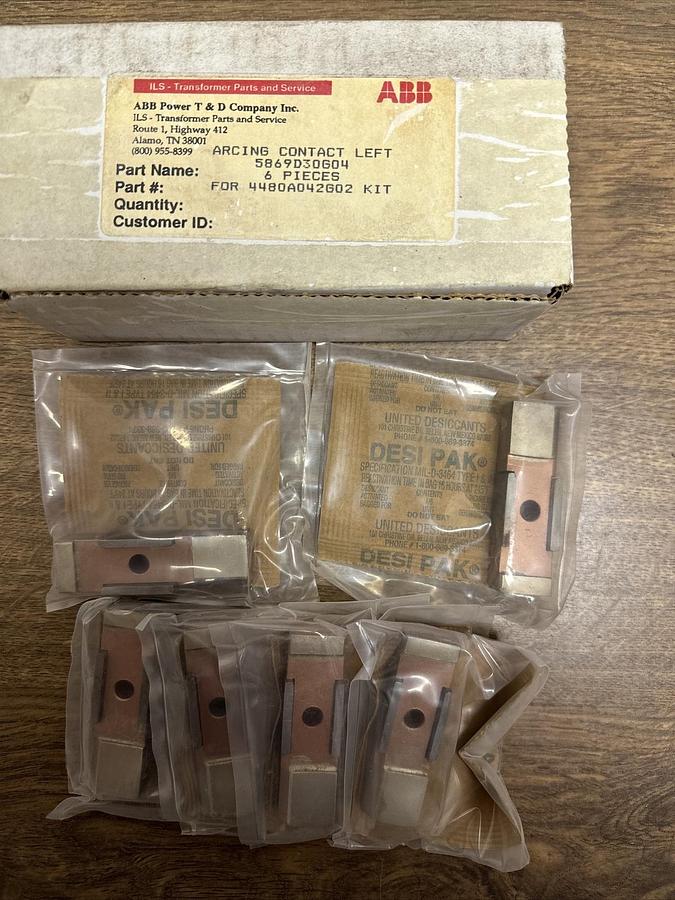ABB,5869D30G04,Arcing Contact Left 6 Pieces