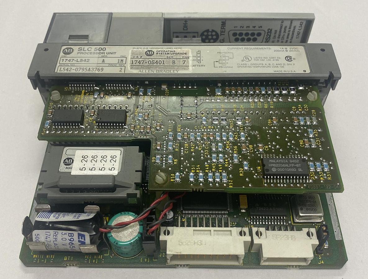Used Allen-Bradley,1747-L542,Ser A FAC 1M Processor Unit 1747-0S401 Ser B FRN 7