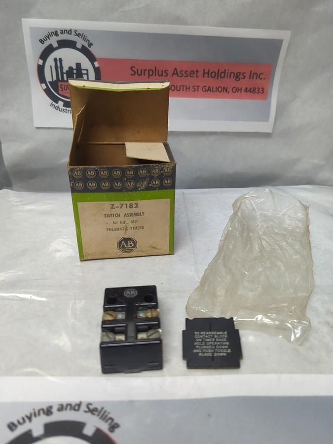 ALLEN BRADLEY,Z-7182,SWITCH ASSEMBLY FOR PNEUMATIC TIMERS NOS