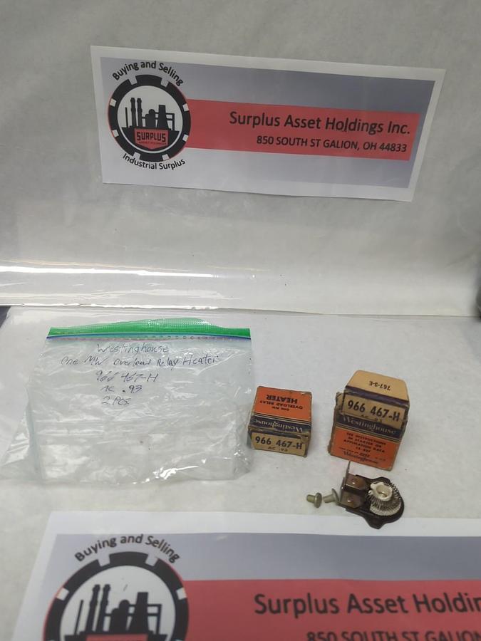 WESTINGHOUSE,966 467-H,OVERLOAD THERMAL HEATER RELAY LOT OF 2 NOS