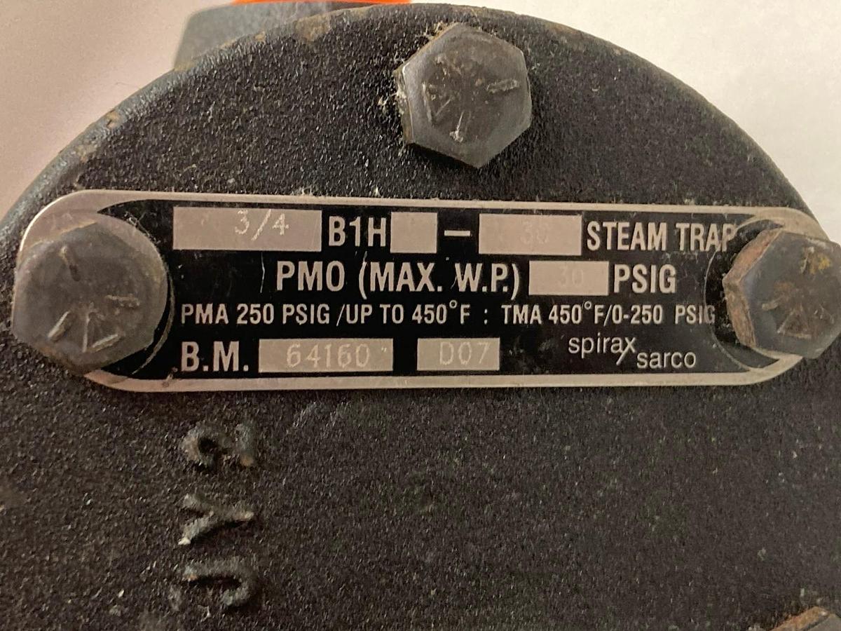Used Spirax Sarco,B1H-30,Steam Trap 3/4 Inch 30PSIG