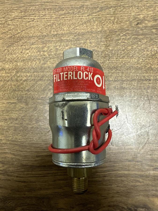 Beam,FL-418,Filter Lock Fuel Shutoff Solenoid