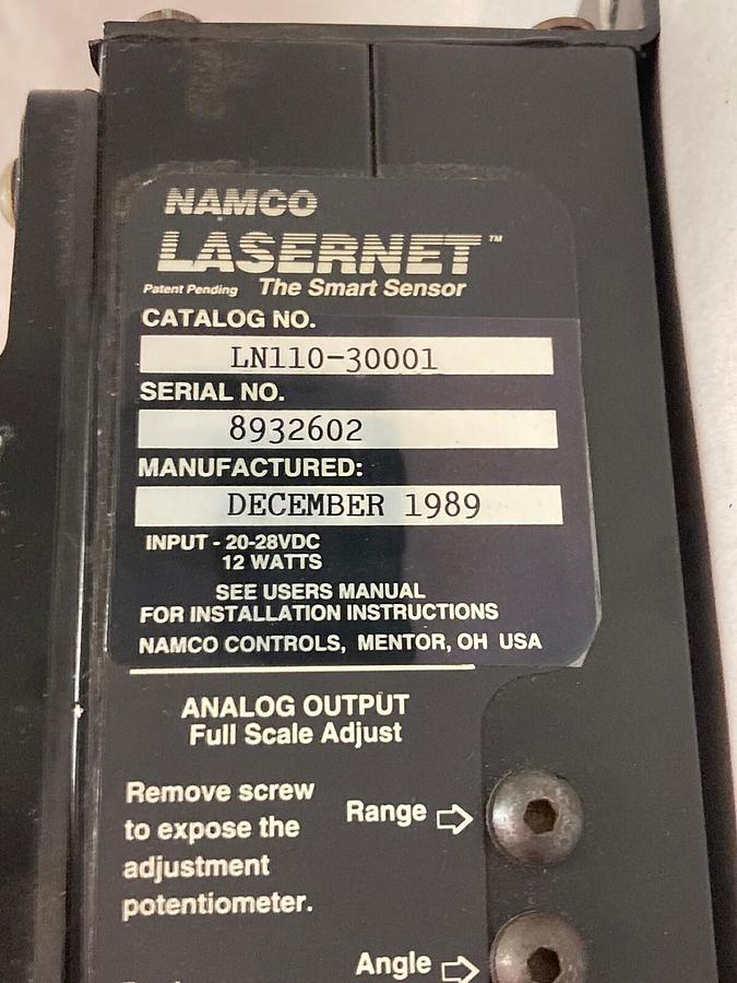 Used Namco,LN110-30001,Lasernet Smart Sensor 20-28