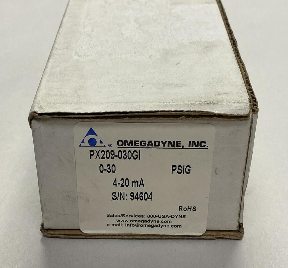 Used OMEGA,PX209-030GI,PRESSURE SENSOR 0-30 PSI NEW
