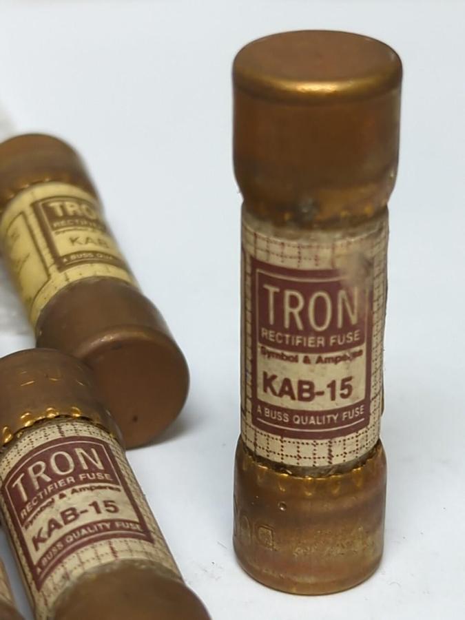 COOPER BUSSMANN,KAB-15,TRON 15 AMP FUSES LOT OF 9 NOS