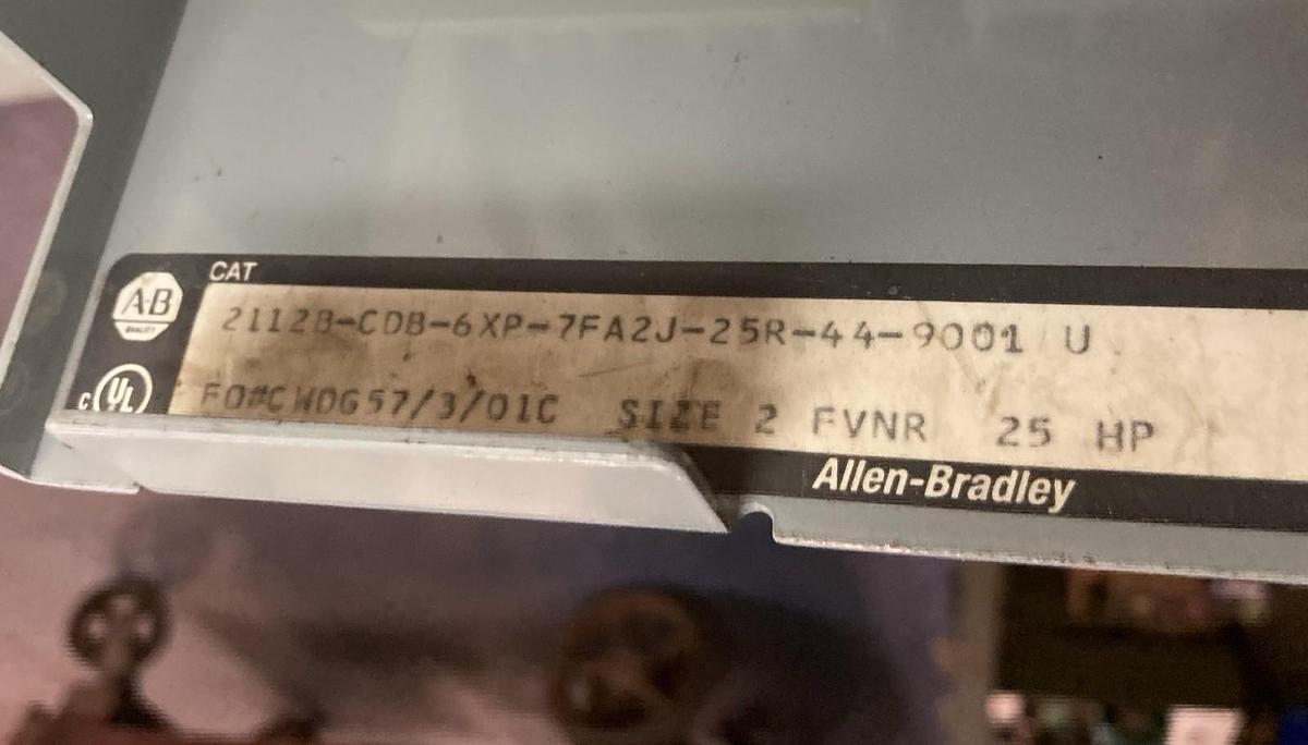 Used Allen-Bradley,2100 2112B,Fused 12 INCH Size 2 MCC Starter Bucket 25HP