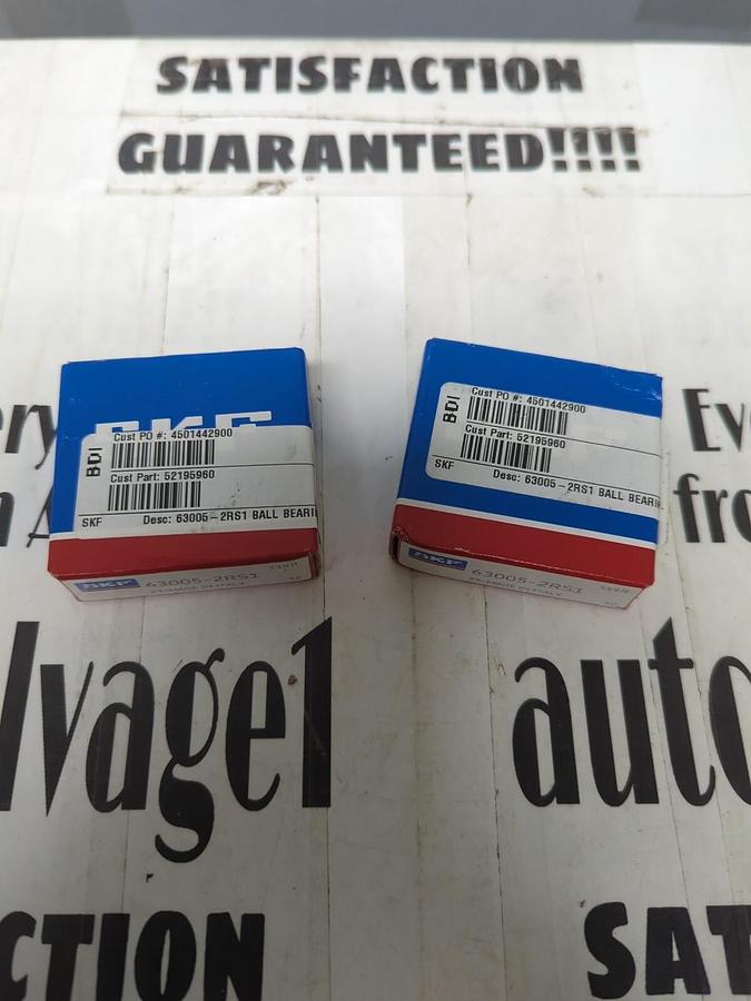 SKF,63005-2RS1,DOUBLE SEALED BALL BEARING 25MM X 47MM X 16MM LOT OF 2 NOS