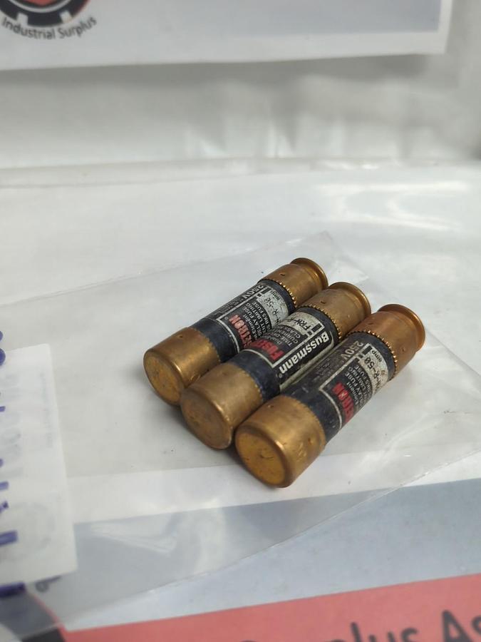Used COOPER BUSSMANN,FRN-R-50,FUSETRON 50 AMP FUSE LOT OF 3 PRE-OWNED