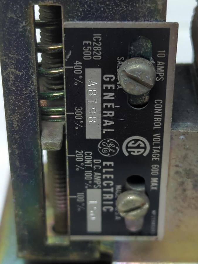 Used GE,IC2820 E500,OVERLOAD RELAY AB19B 150 AMP PRE-OWNED