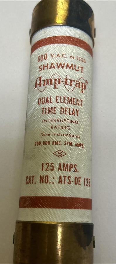 Used SHAWMUT,ATS-DE125,FUSE 125AMP 600VAC