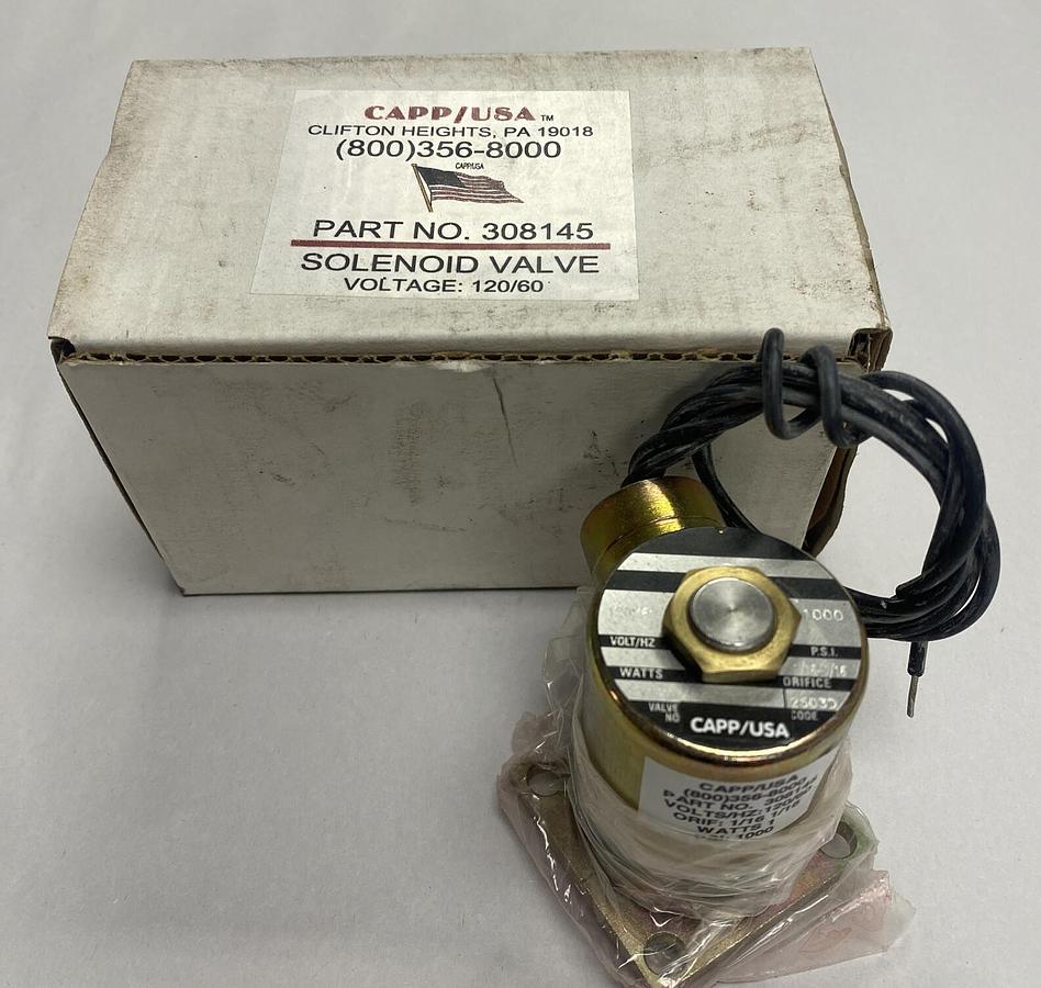 Capp USA,308145,Solenoid Valve 120/60V 1/16 Orifice 1000PSI NOS