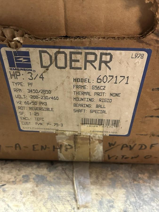 DOERR,607171,PUMP 3/4HP 208-230/460V 3450/2850RPM G56CZ FRAME