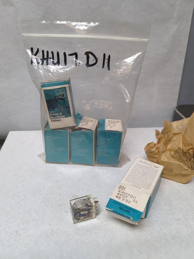 POTTER & BRUMFIELD,KHU17D11,PLUG IN RELAY LOT OF 5 NOS