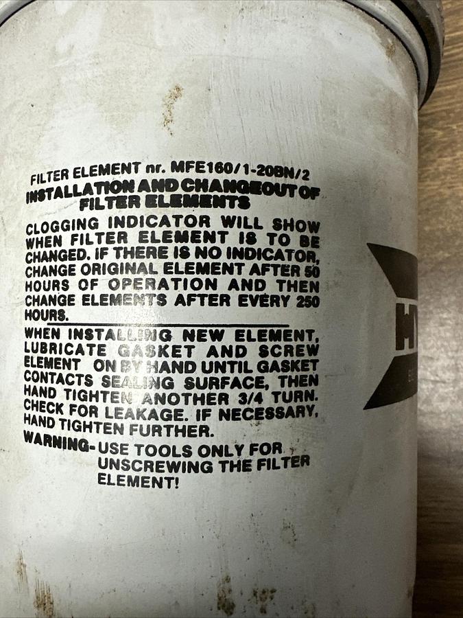 Hycon,MFBN1560/1G2OAO-2.7/5.1,w/MFE160/1-20BN/2 Element