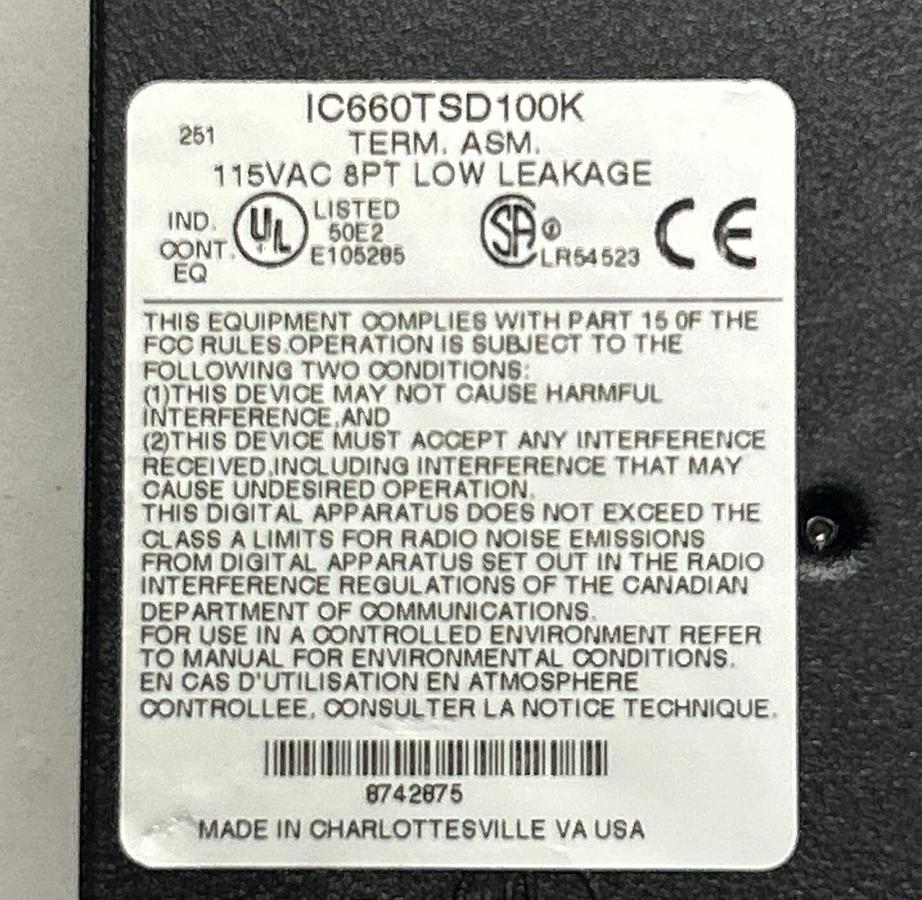 Used GE FANUC,IC660EBD101U1,GENIUS BLOCK ELECTRIC MODULE