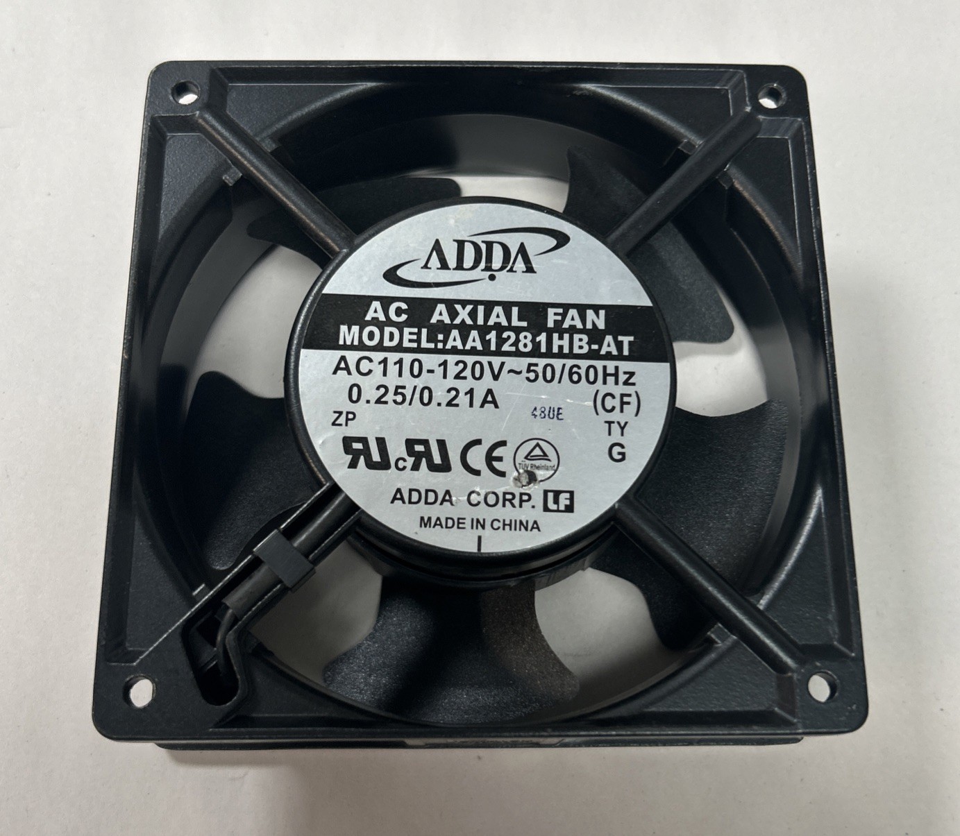 Used ADDA,AA1281HB-AT,AC AXIAL FAN 0.25/0.21A 120V