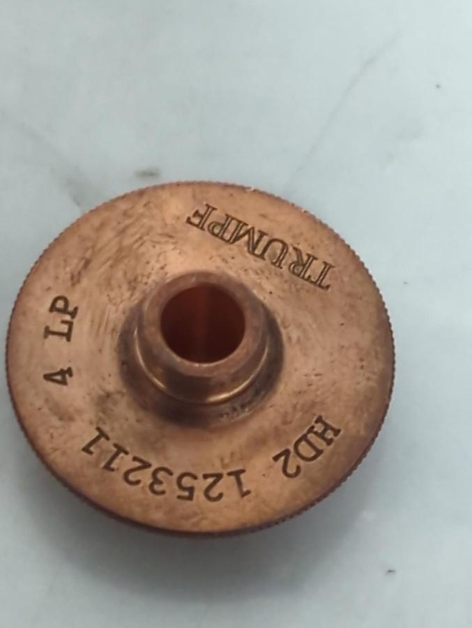 Used TRUMPF,1253211,CHROME PLATED LASER MACHINE NOZZLE 2MM/M8/ECE LOT OF 7
