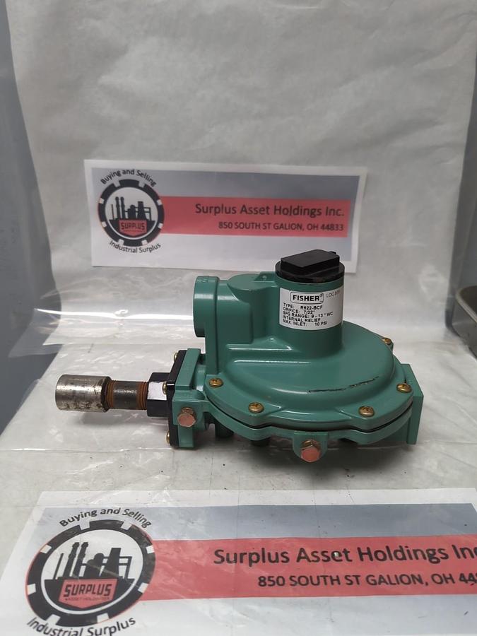 Used FISHER,R622-BCF,PRESSURE REGULATOR ORFICE 7/32 INCH 10 PSI PRE-OWNED