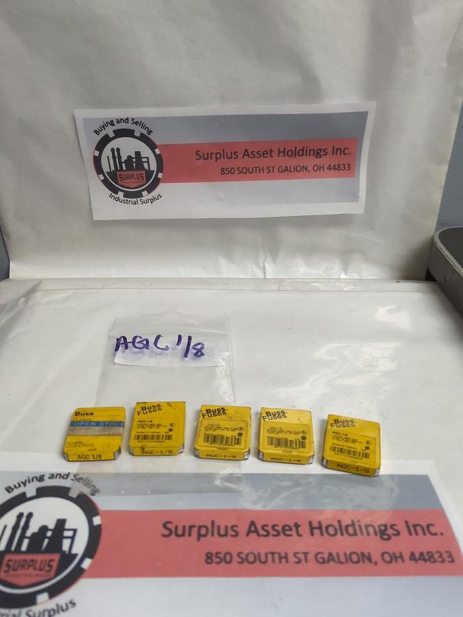 COOPER BUSSMANN,AGC-1/8,MINI 1/8 AMP FUSE LOT OF 25 NOS