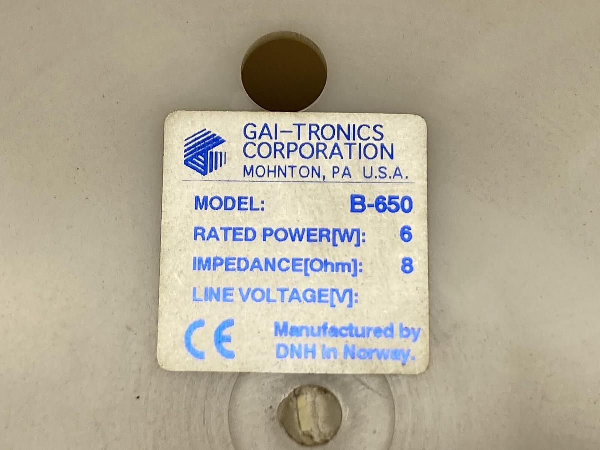 Gai-Tronics,B-650,Flush Mount Speaker 8 OHM, 6W