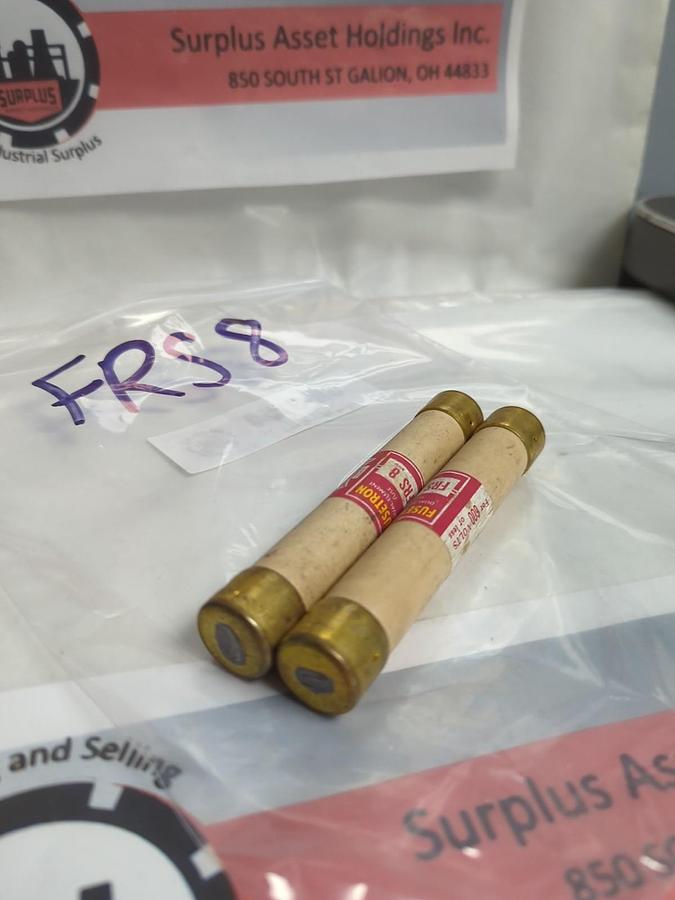 Used COOPER BUSSMANN,FRS-8,FUSETRON 8 AMP FUSE LOT OF 2 PRE-OWNED