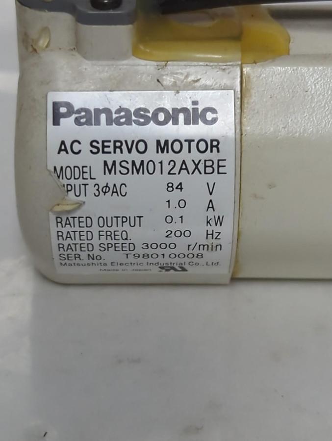 Used PANASONIC,MSM012ABE,AC SERVO MOTOR PRE-OWNED