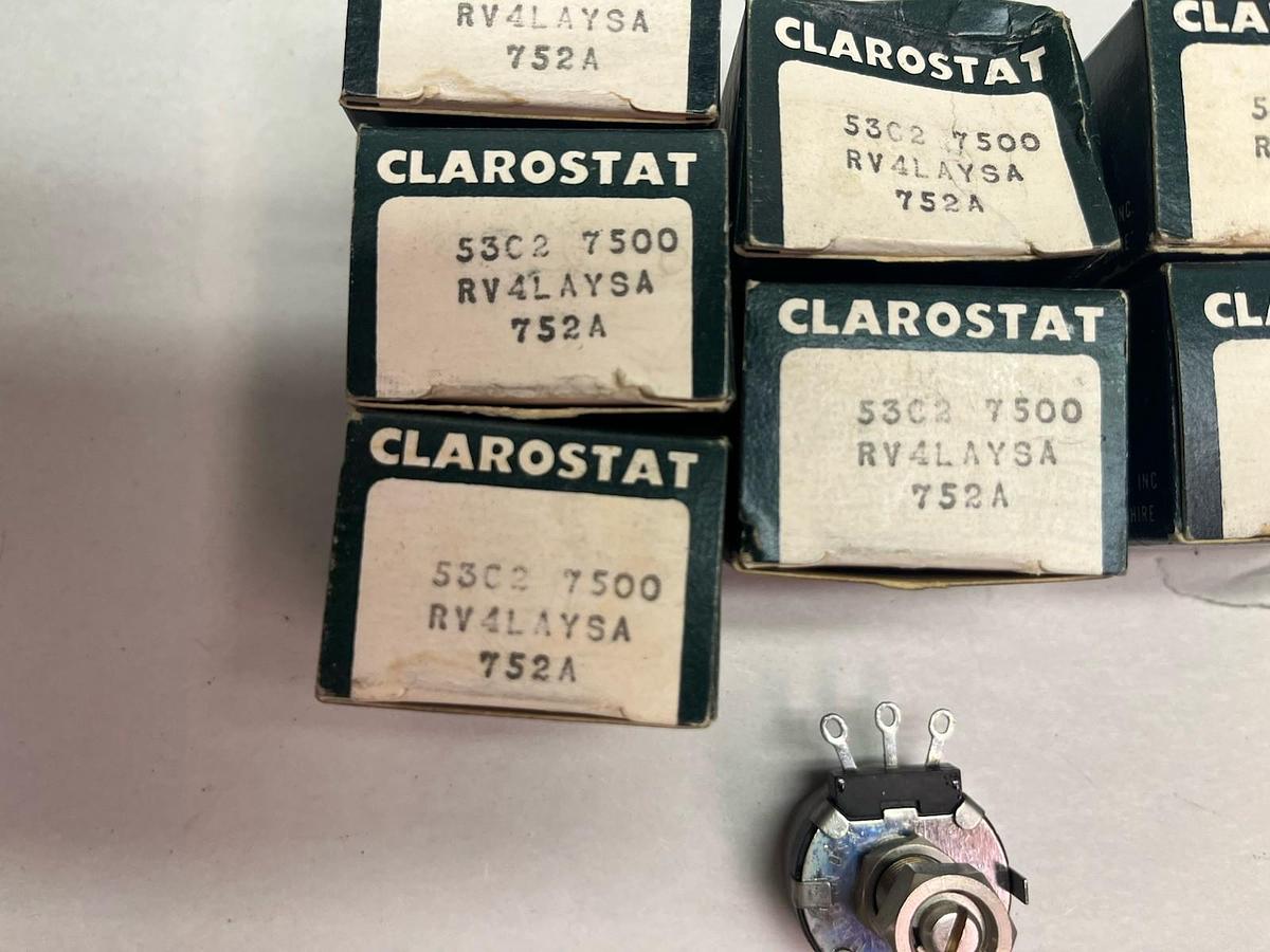 CLAROSTAT,53C2-7500-RV4LAYSA-752A,POTENTIOMETER LOT OF 7