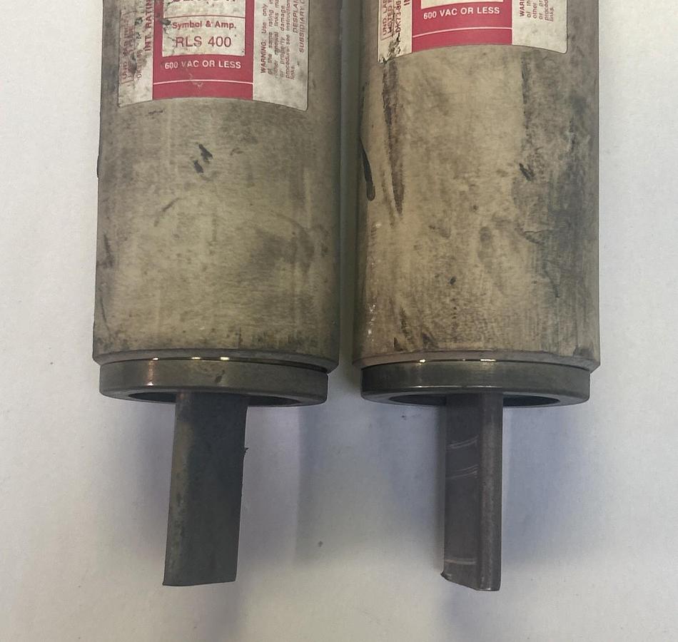Used LITTELFUSE,RLS400,FUSE 400A 600V LOT OF 2