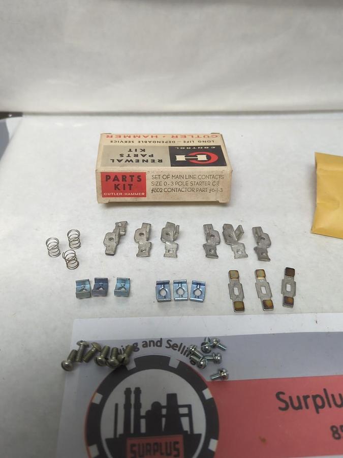 CUTLER-HAMMER,6-1-3,CONTACT SET 3-POLE SIZE 0 NOS