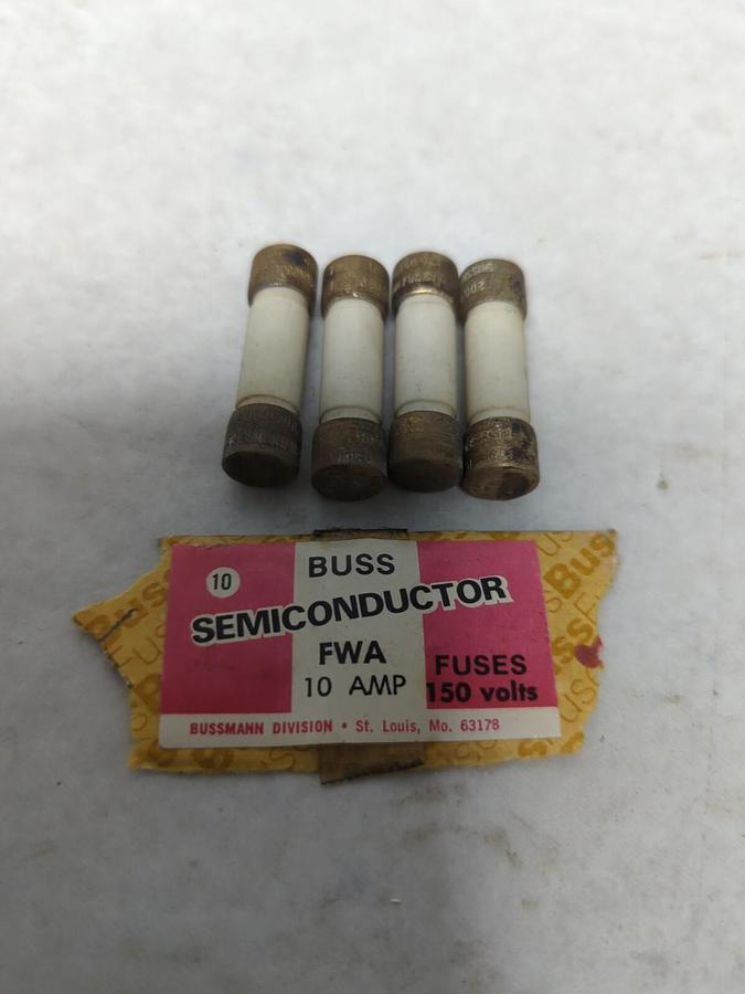 COOPER BUSSMANN,FWA 10,SEMICONDUCTOR 10 AMP FUSE LOT OF 4 NOS