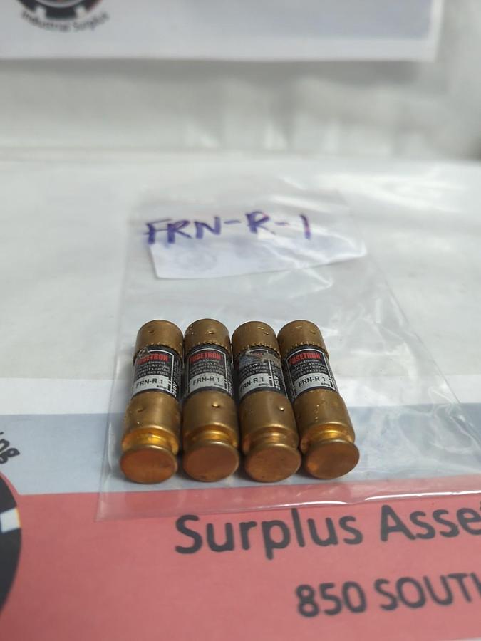 Used COOPER BUSSMANN,FRN-R-1,FUSETRON 1 AMP FUSE LOT OF 4 PRE-OWNED