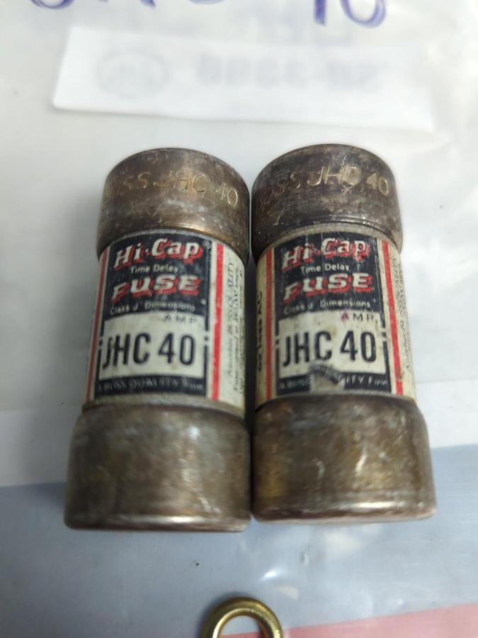 Used COOPER BUSSMANN,JHC-40,HIGH-CAP 40 AMP FUSE LOT OF 2 PRE-OWNED