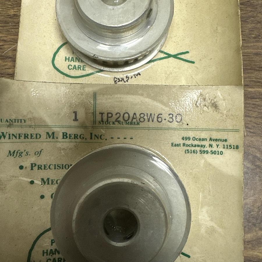 Used Winfred M Berg,TP20A8W6-30,Timing Pulley LOT of 2