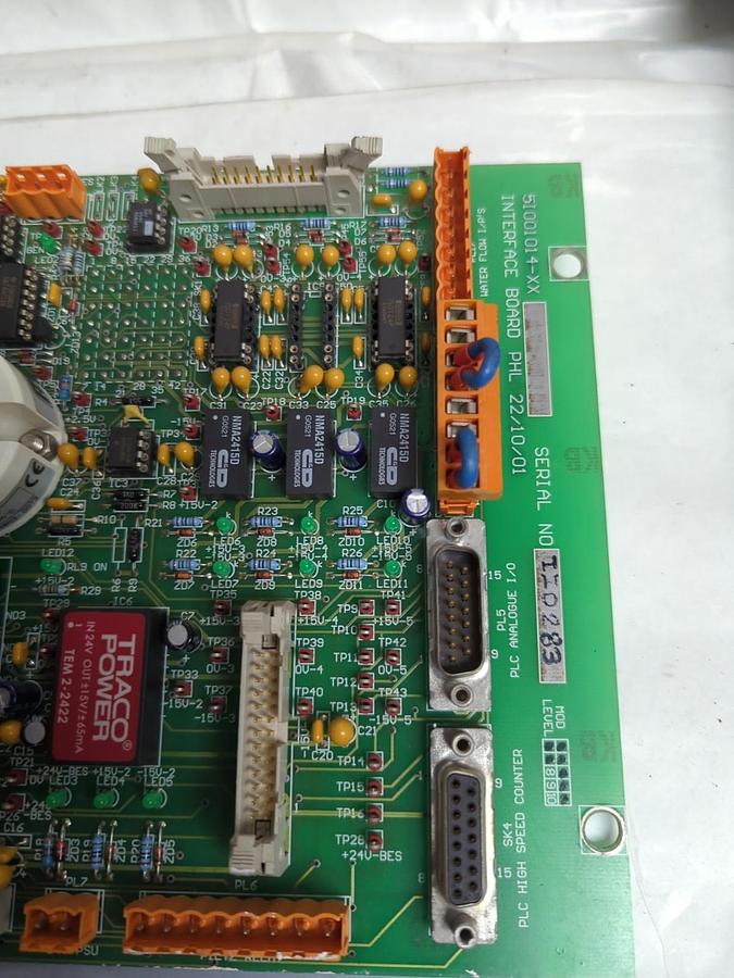 Used PHL,5I001014-XX,INTERFACE BOARD 22/10/01 PRE-OWNED