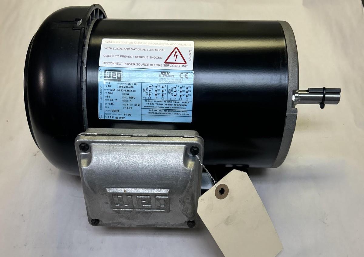 WEG,00158ES3E56-S,MOTOR 1.5HP 1750RPM 208-230/460V 3PH 56H FRAME NOS