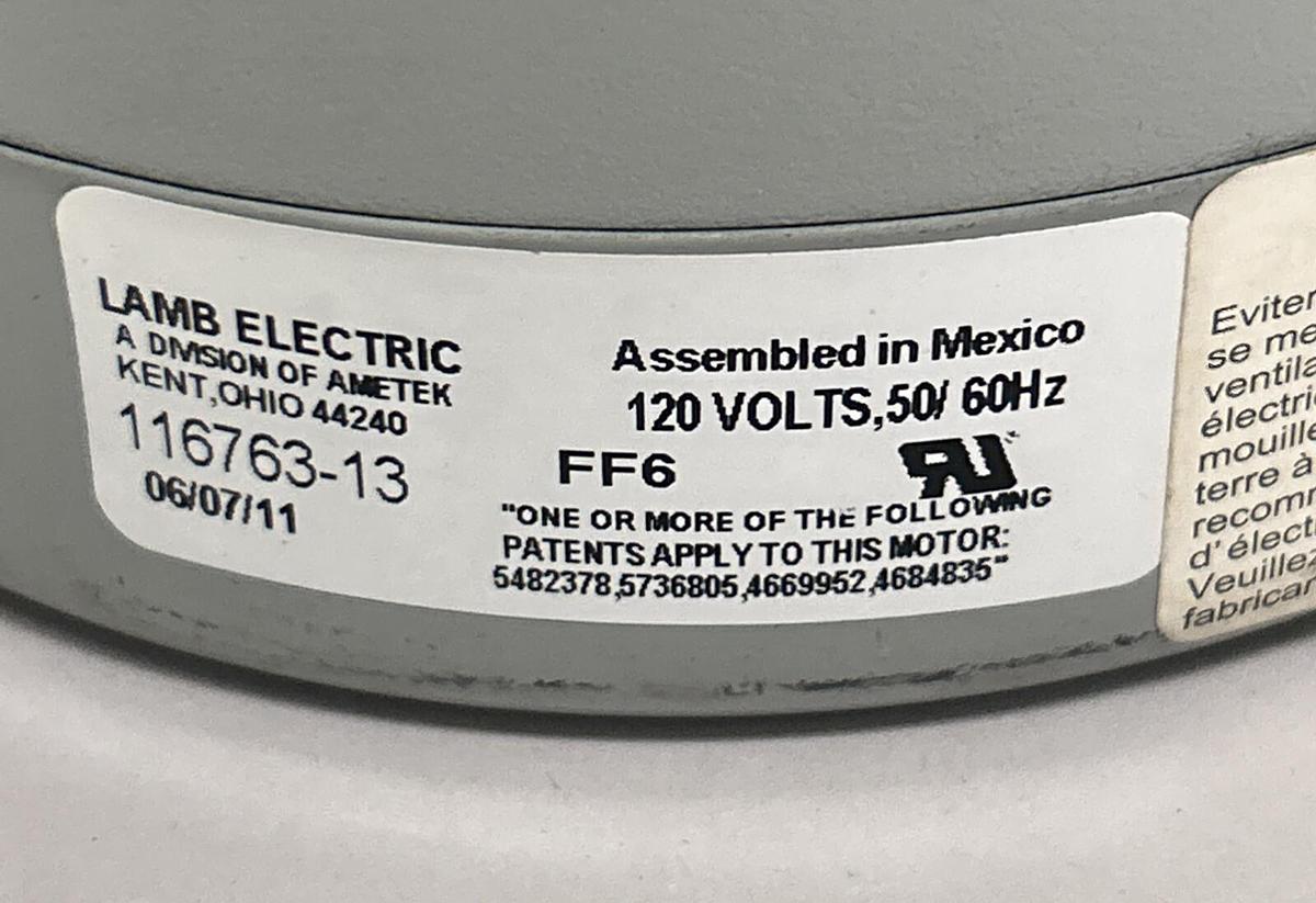 Used LAMB ELECTRIC,116763-13,VACUUM MOTOR 120V