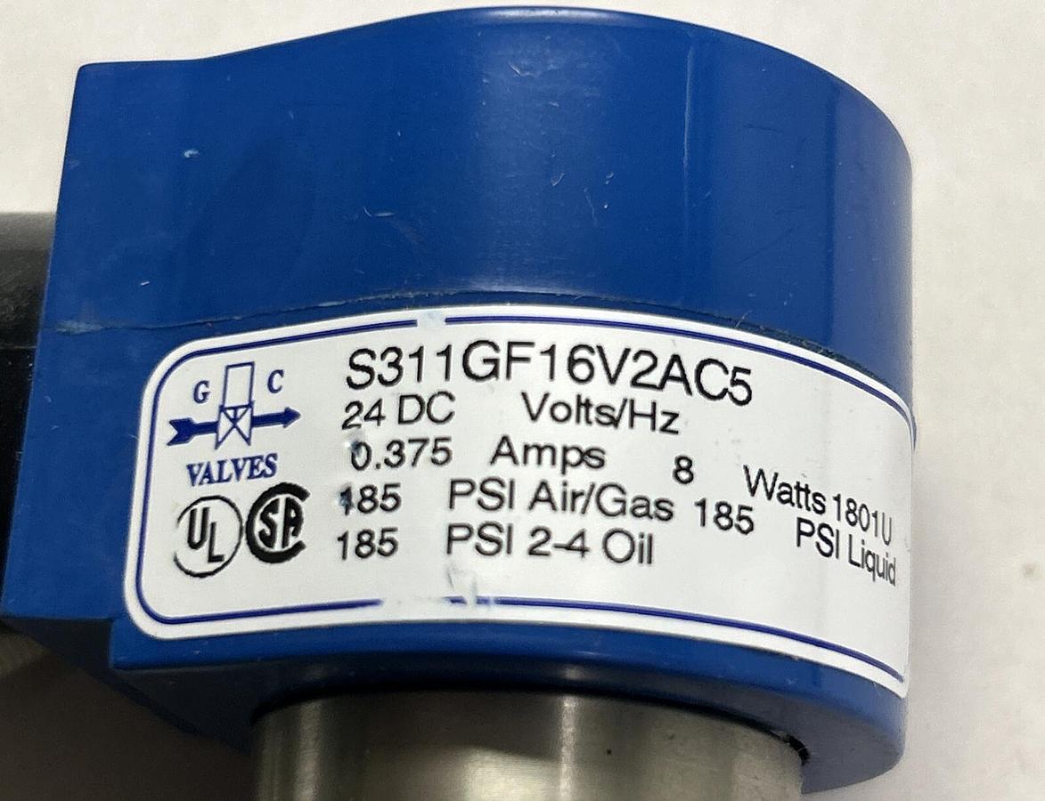 GC,S311GF16V2AC5,SOLENOID VALVE 24VDC NOS