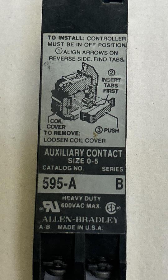 Used ALLEN BRADLEY,595-A,CONTACT BLOCK