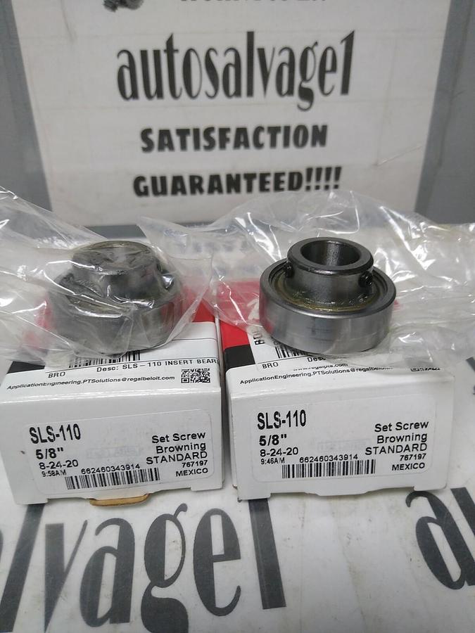 BROWNING,SLS-110,WIDE INNER RING BEARING 5/8 IN BORE LOT OF 2 NOS