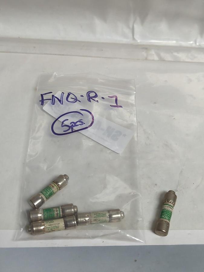 Used COOPER BUSSMANN,FNQ-R-1,CC TRON 1 AMP FUSE LOT OF 5 PRE-OWNED