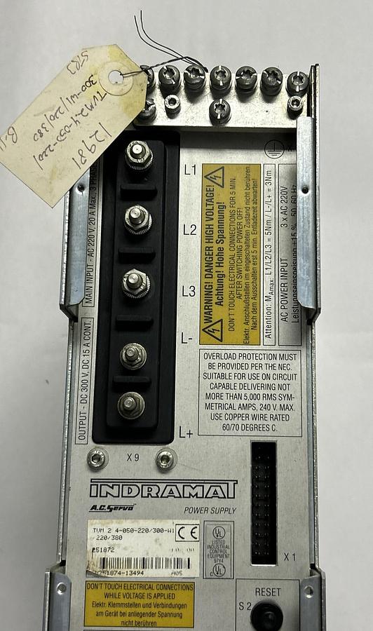 Used INDRAMAT,TVM2.4-050-220/300-W1,SERVO POWER SUPPLY