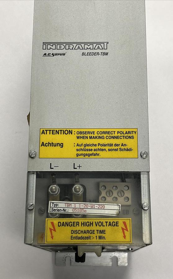 Used INDRAMAT,TBM 1.1-20-W1,SERVO BLEEDER MODULE