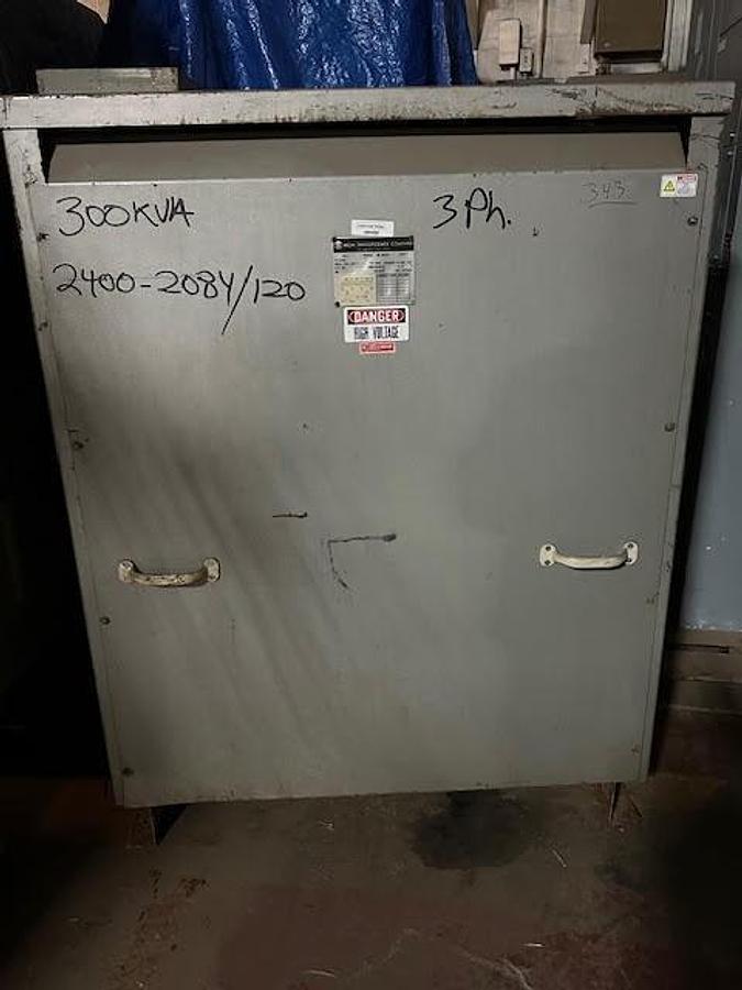 Used MGM,300KVA 3 Phase Dry Type Transformer HV 2400 LV 208Y/120 60 Hz