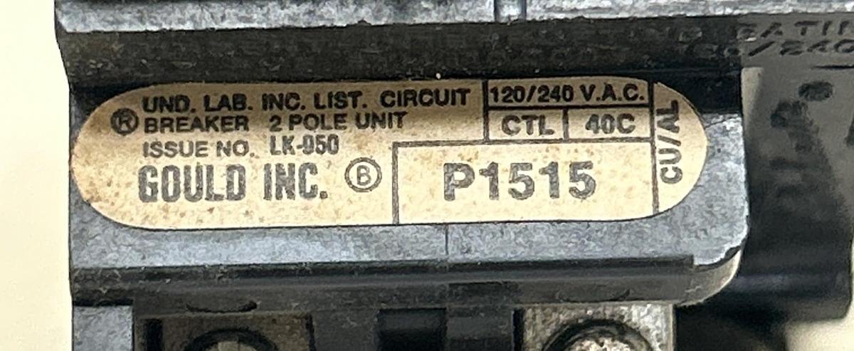GOULD ITE,P1515,PUSHMATIC TANDEM CIRCUIT BREAKER 15A 120/240V 1P NOS
