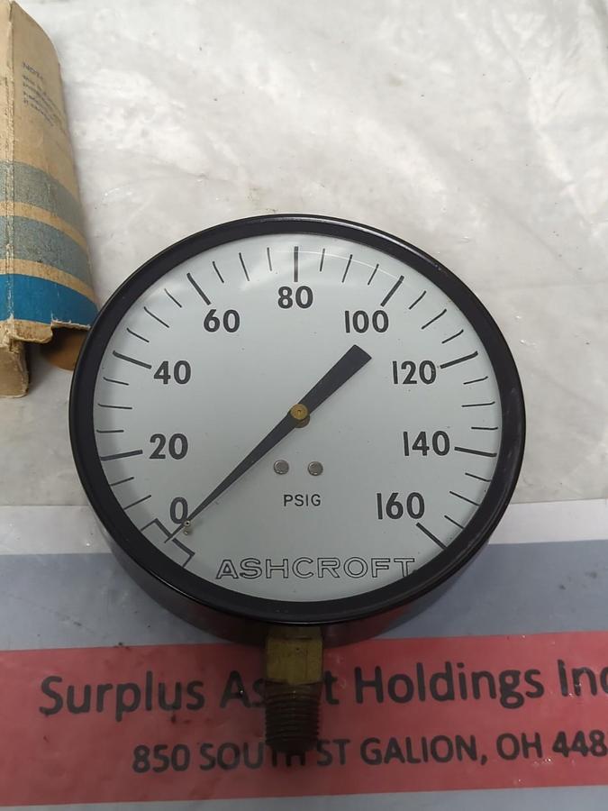 ASHCROFT,45 1000,GAUGE 4-1/2 IN FACE 1/4 IN NPT BOTTOM CONNECTION NOS