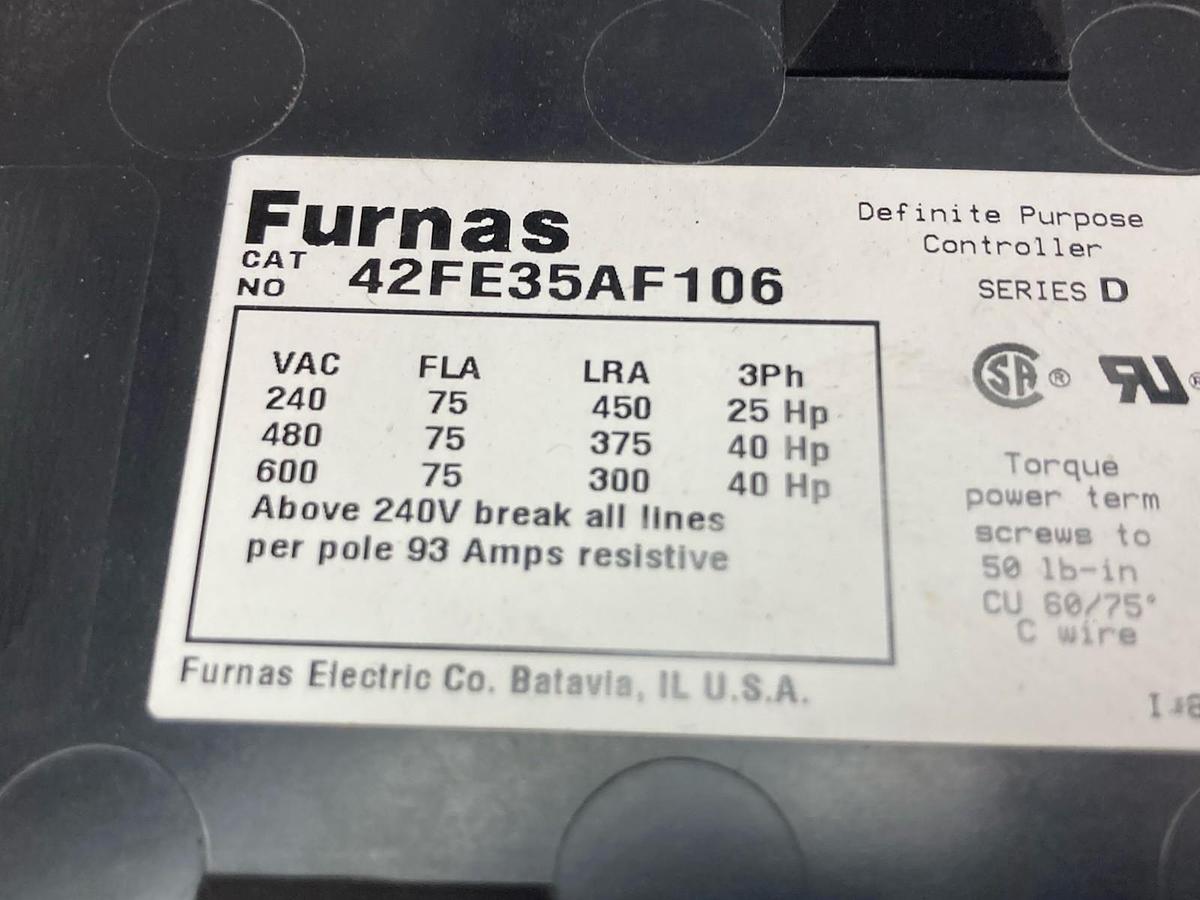 Used Siemens Furnas,42FE35AF106,Definite Purpose Contactor