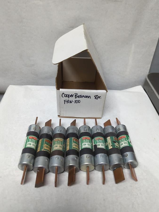 COOPER BUSSMANN,FRN-100,FUSETRON 100 AMP FUSE LOT OF 8 NOS
