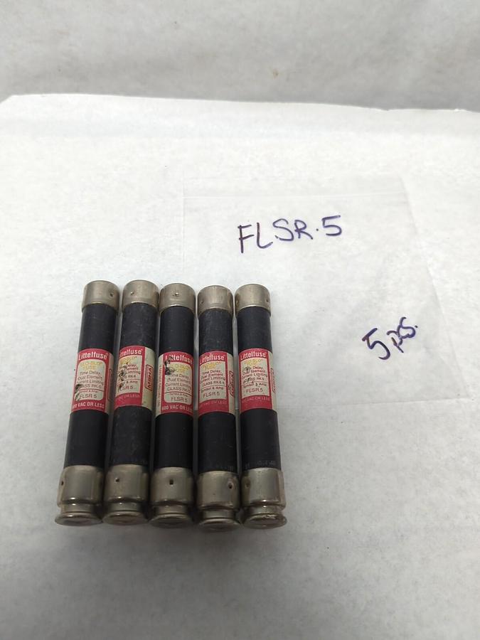 Used LITTELFUSE,FLSR-5,SLO-BLO 5 AMP FUSE LOT OF 5 PRE-OWNED