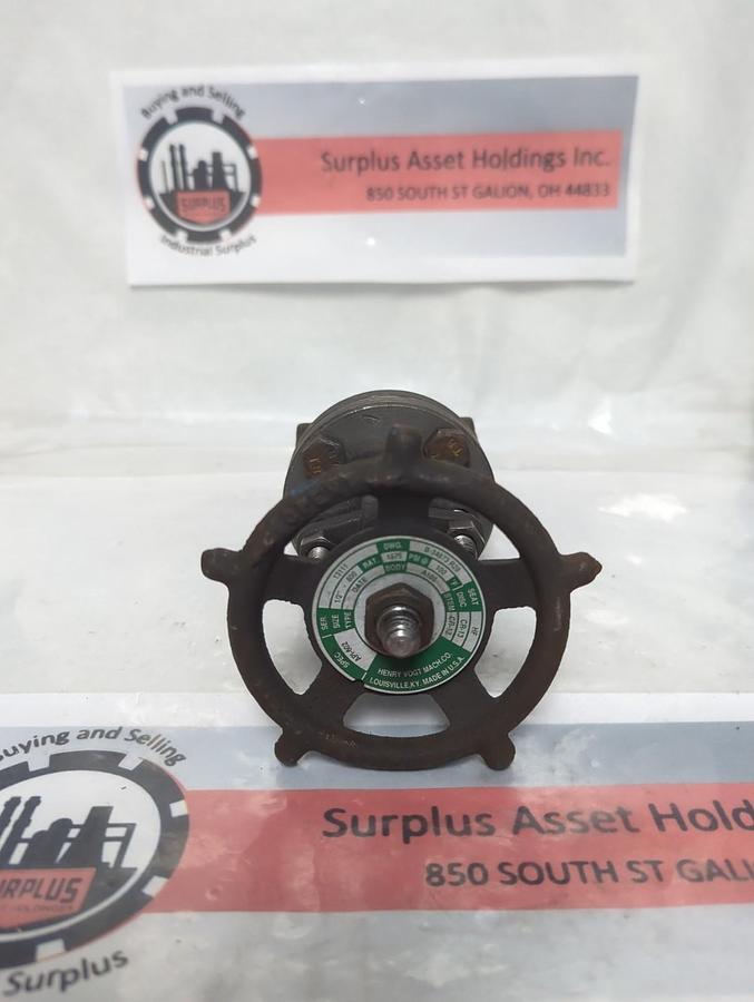 Used HENRY VOGT,B-34873 R28,GATE VALVE 1/2 INCH PRE-OWNED